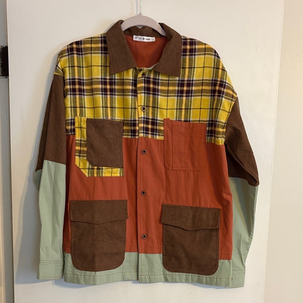ZAFUL ZMan Men's Patchwork Colorblock Shirt Jacket. Size 36